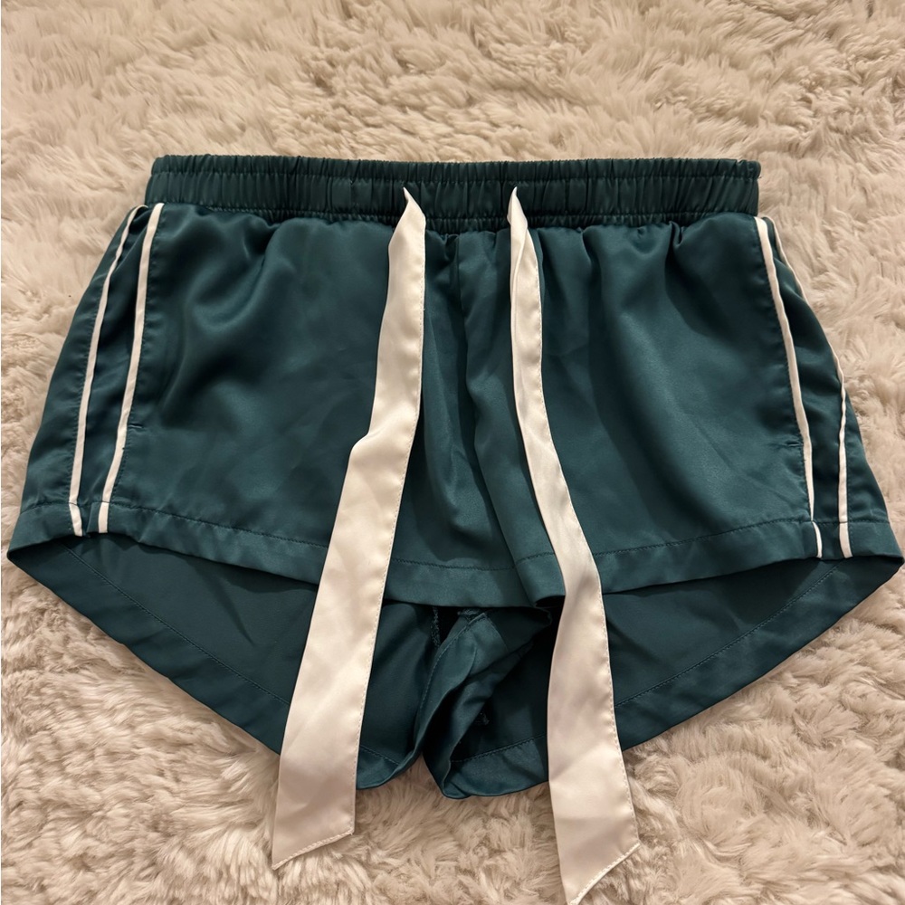 Abercrombie & Fitch Green and White Pajama Shorts